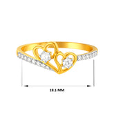 22k Yellow Cubic Zirconia Cocktail Fancy Heart  Rings in size 8 and total gold weight of 2.16g